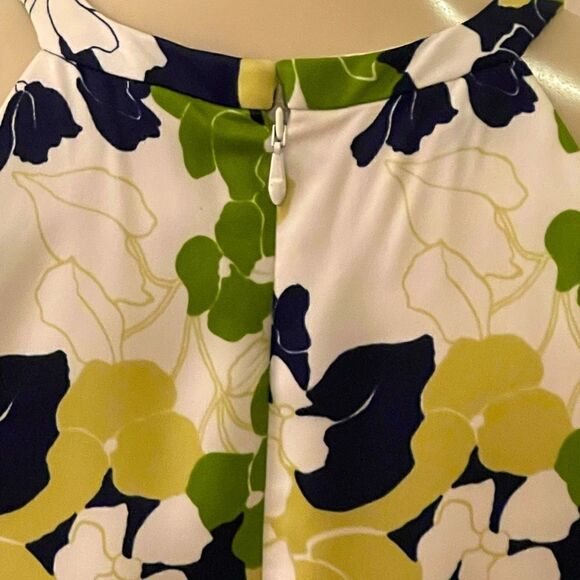 Vintage Handmade Spring Summer Floral Print Polyester Tie Halter Shift Dress - Picture 9 of 15